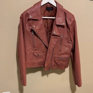 Love Tree Terracotta Leather Jacket